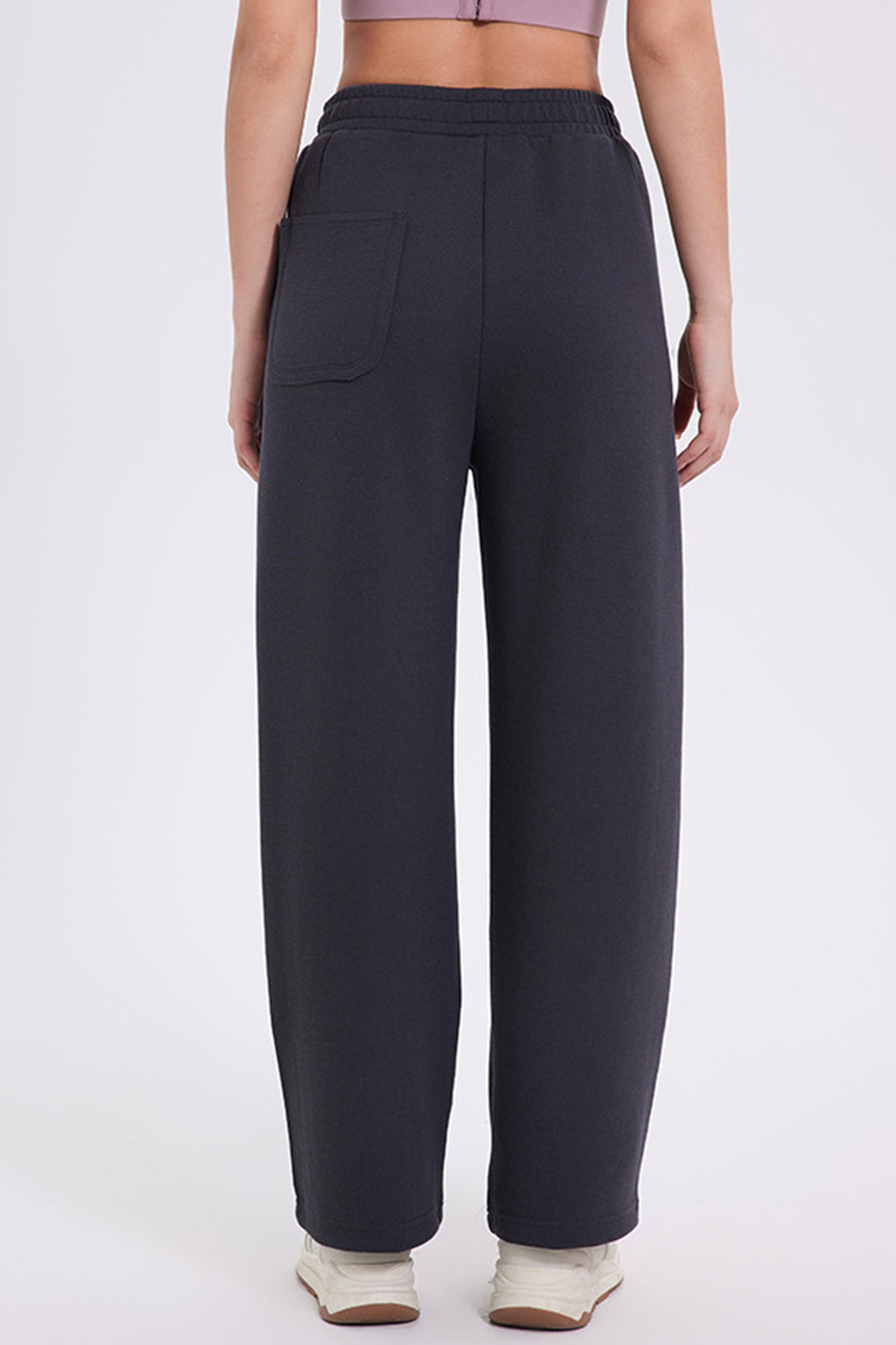 Basic Bae Elastic Waist Straight Leg Pants With Pockets