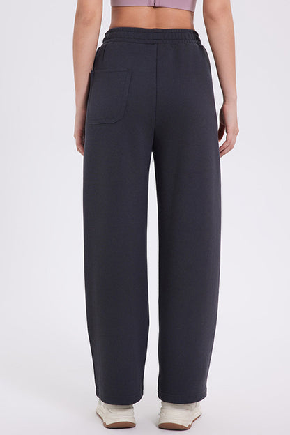 Basic Bae Elastic Waist Straight Leg Pants With Pockets