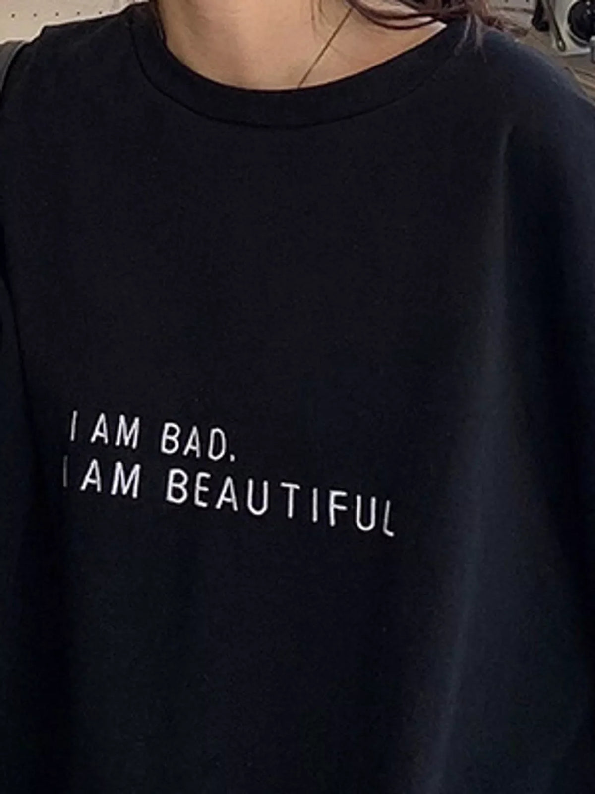 Letter Graphic Crew Neck Sweatshirt