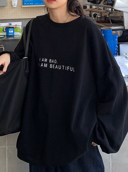 Letter Graphic Crew Neck Sweatshirt