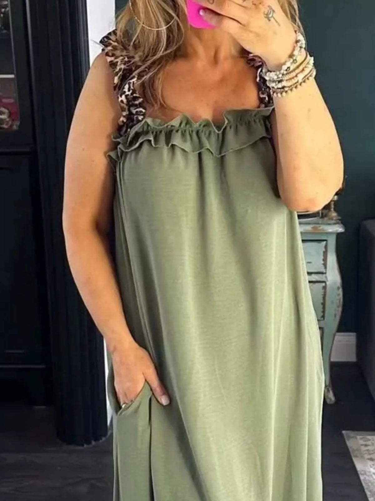 Full Size Ruffled Strap Flowy Maxi Dress Plus Size