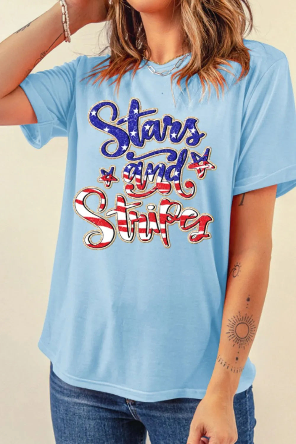 Stars And Stripes Patriotic Graphic T-Shirt