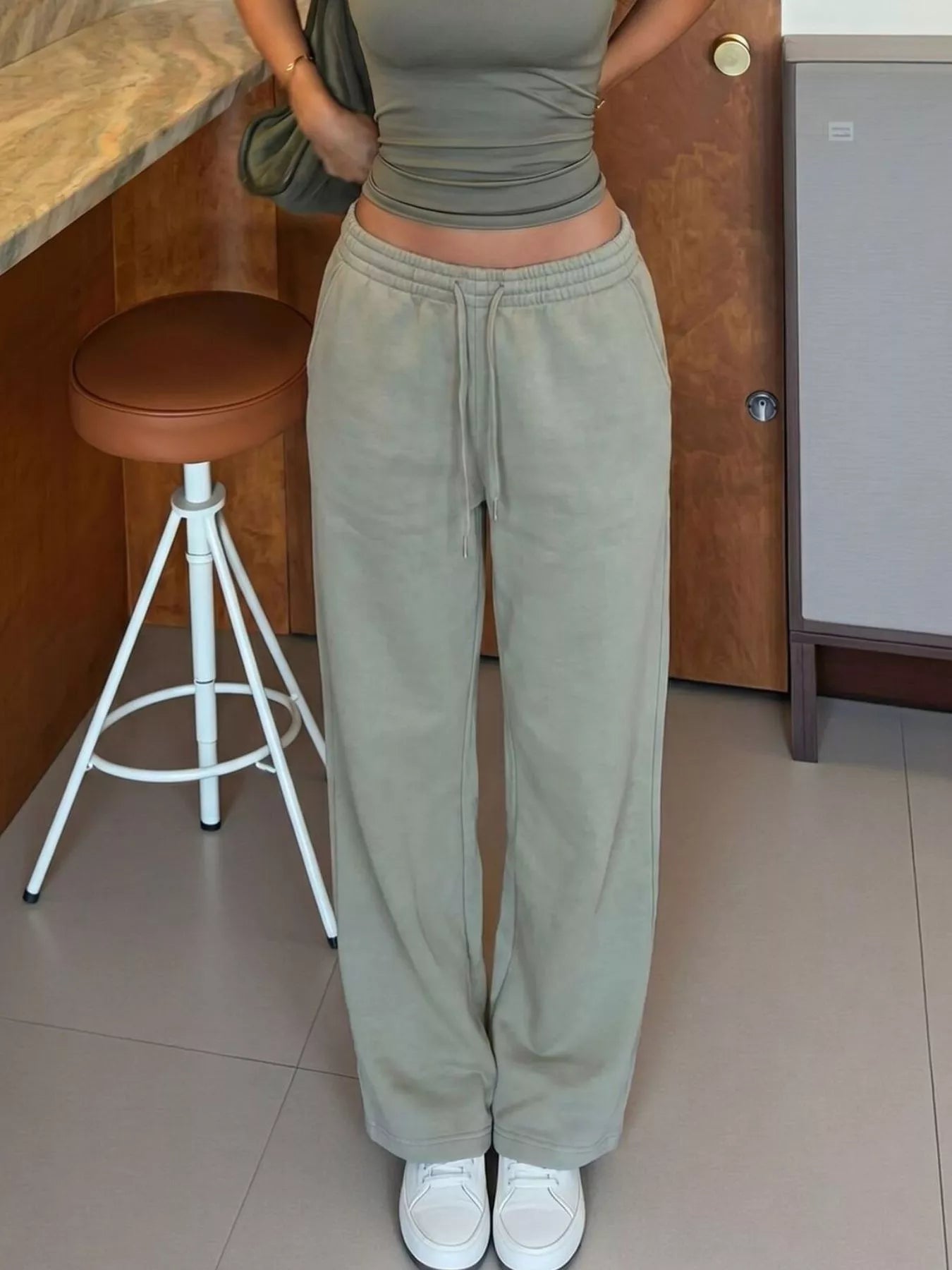 High-Waisted Wide-Leg Sweatpants