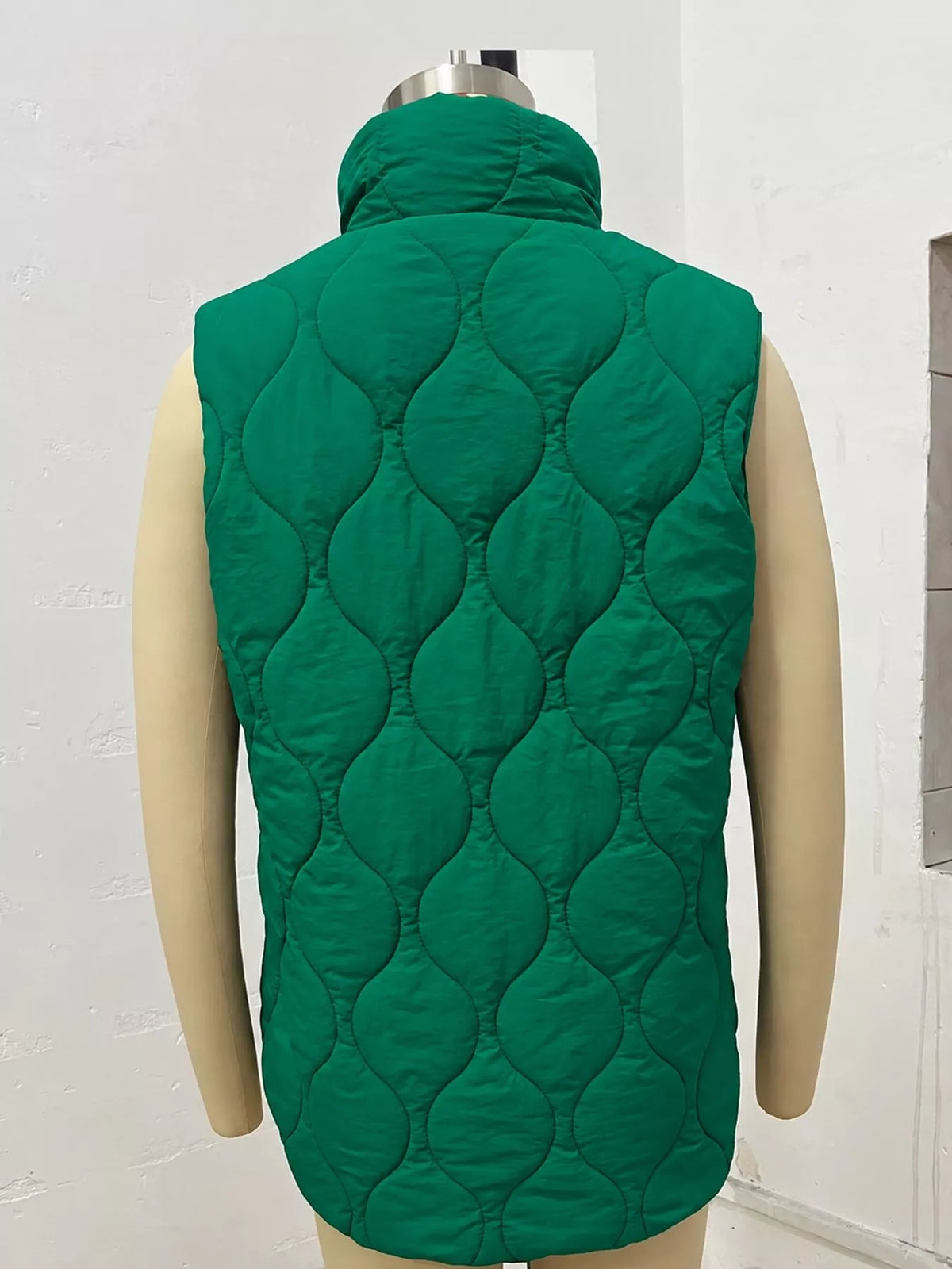 Quilted Snap Button Vest Coat
