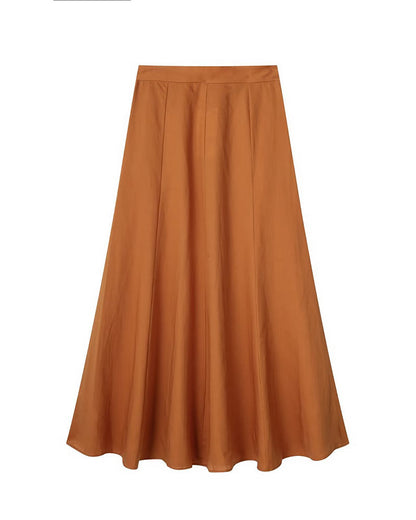 Two-Piece Set Sleeveless V-Neck Crop Top and Midi Flared Skirt Suits