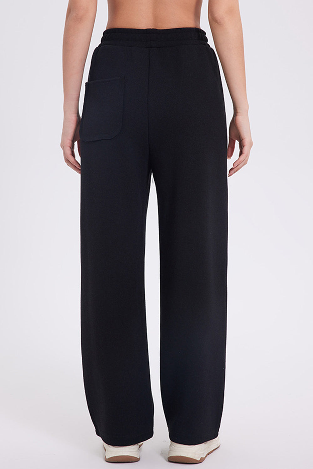 Basic Bae Elastic Waist Straight Leg Pants With Pockets