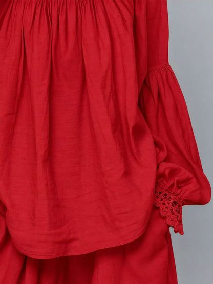 Full Size Lace Mock Neck Long Sleeve Blouse Plus Size