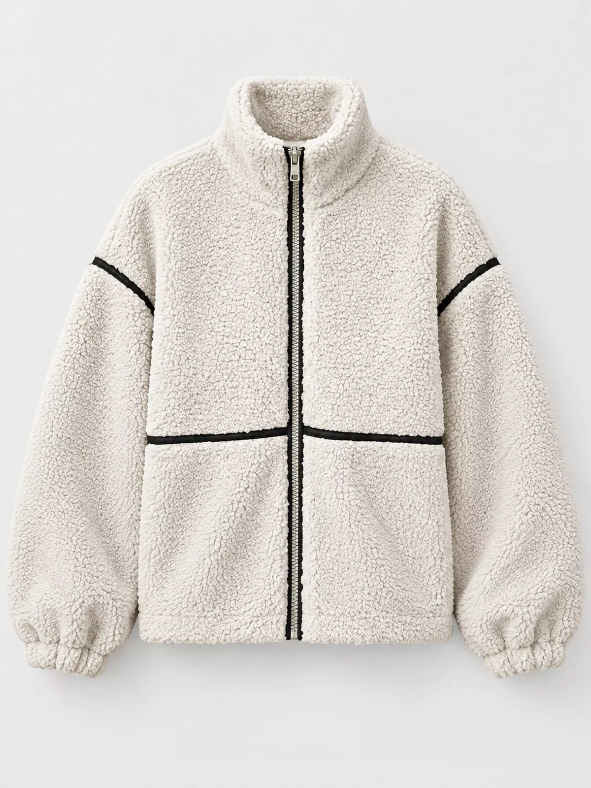 Stand Collar Cozy Sherpa Fleece Zip-Up Jacket