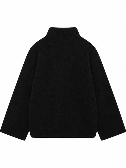 Oversized Cozy Sherpa Fleece Zip-Up Jacket