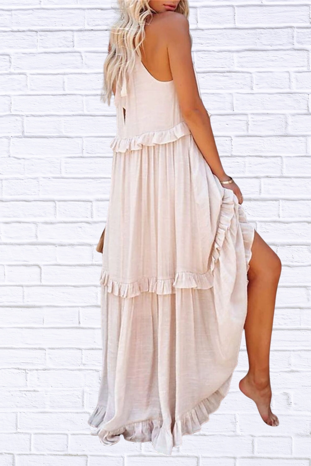 Ruffled Sleeveless Maxi Dress | Flowy & Feminine