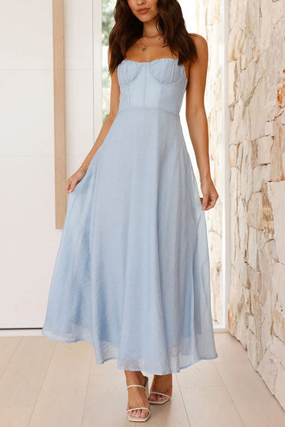 Backless Lace-up Flowy Maxi Cami Dress