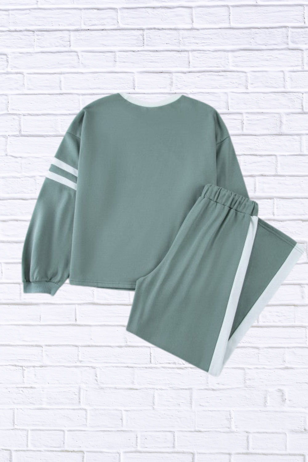 Varsity Stripe Patchwork Pullover and Pant Set