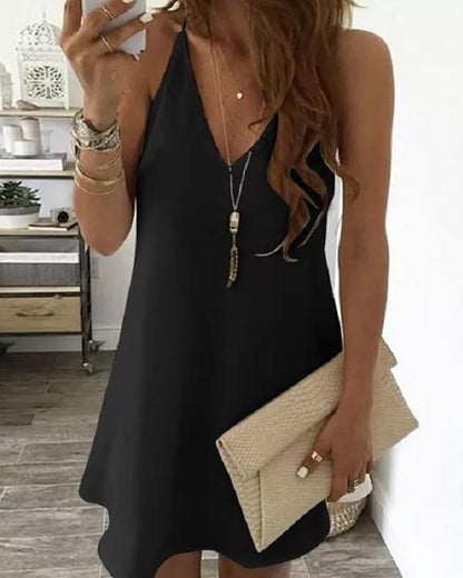 Clidress Chiffon V Neck Camisole Dress