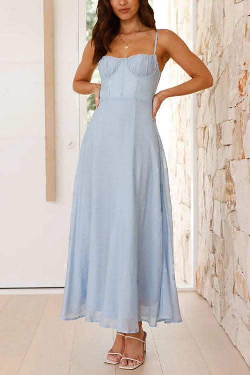 Backless Lace-up Flowy Maxi Cami Dress