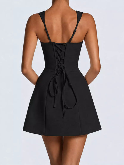 Square-Neck Sleeveless Mini Dress