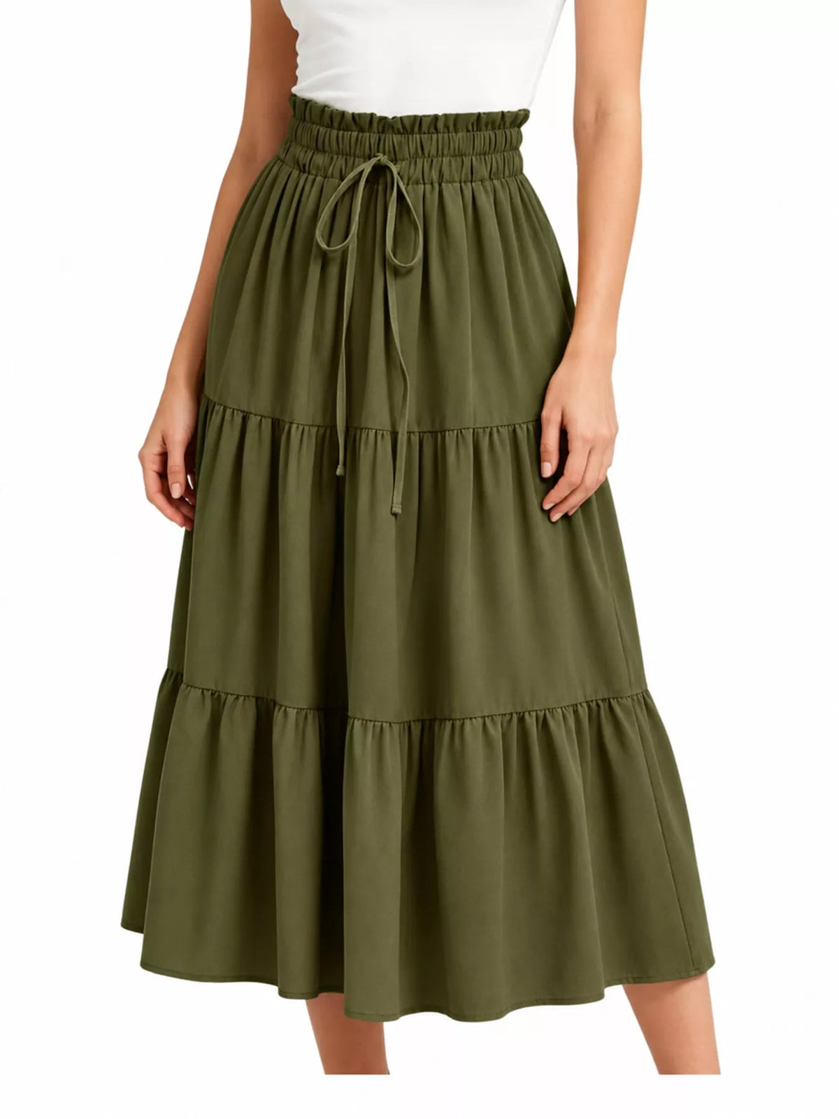 Tiered Midi Skirt