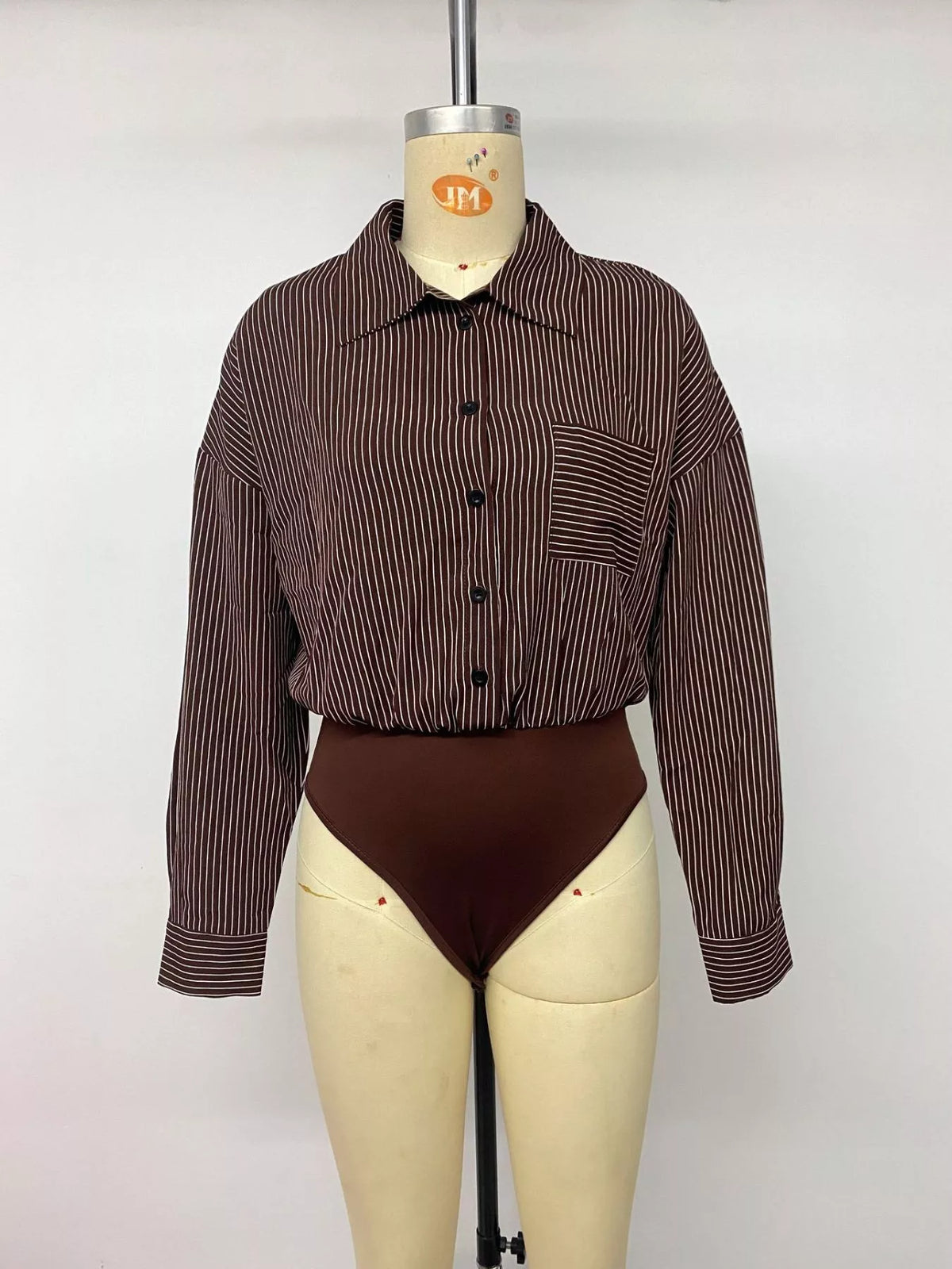 Striped Button-Up Bodysuit