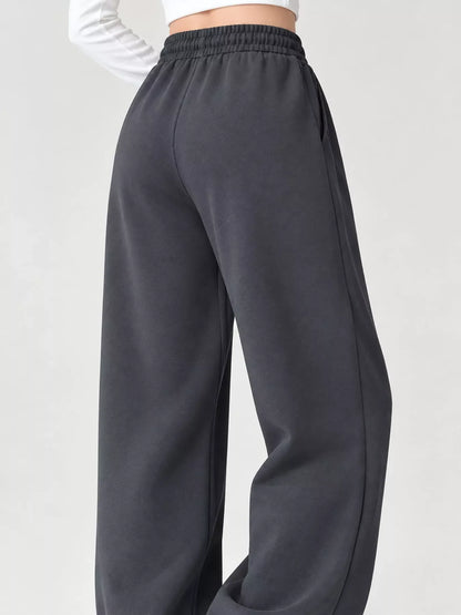Full Size Drawstring Loose Fit Wide-Leg Sweatpants Plus Size