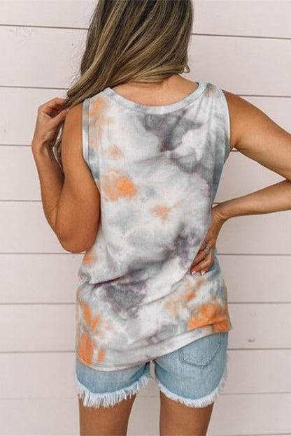 Lizzie Tie Dye Twist Knot Tank Top