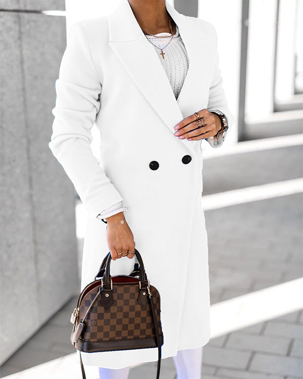 Clidress British Style Single Breasted Woolen Coat