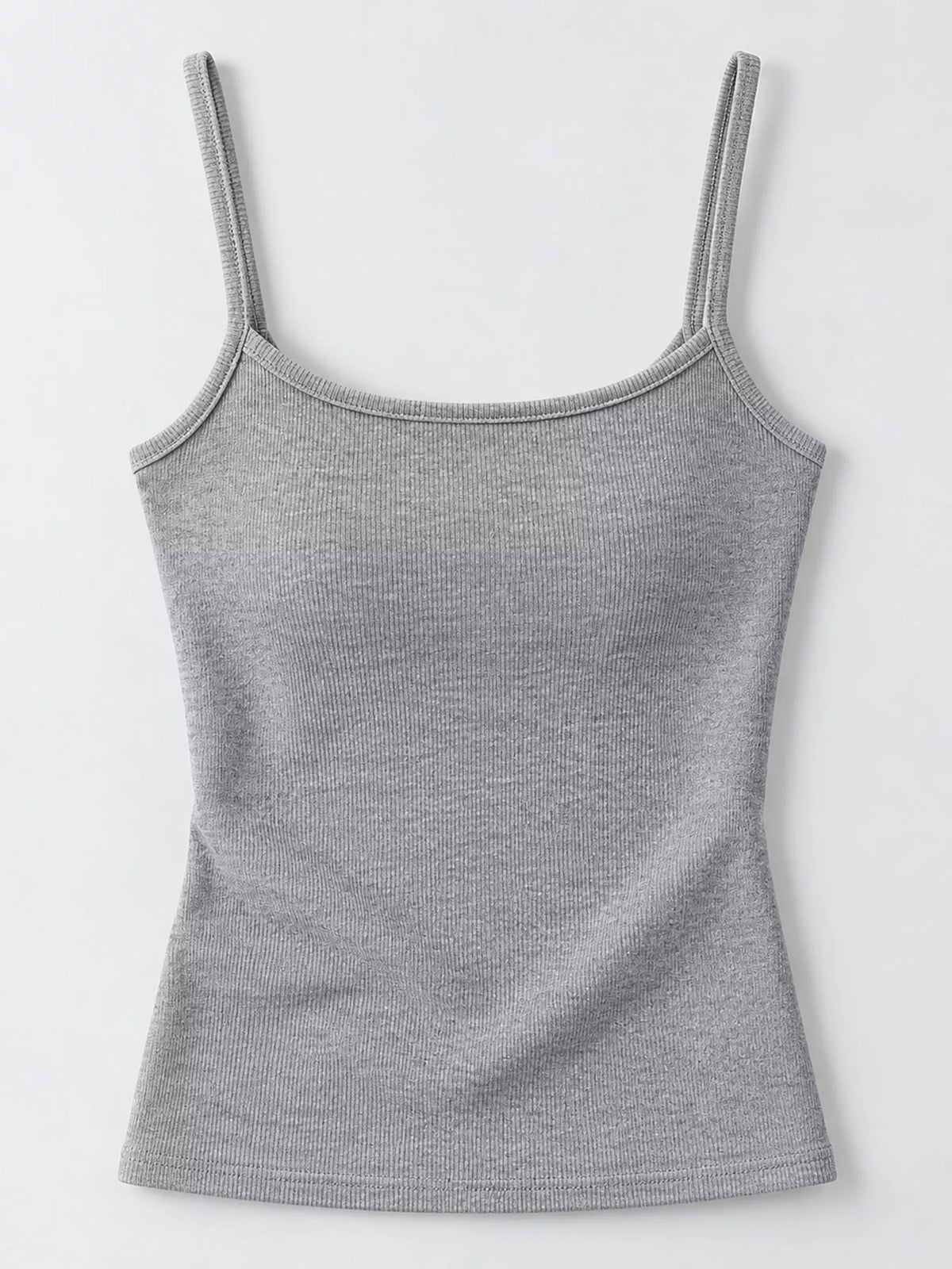 Slim-Fit Ribbed Square Neck Cami Top