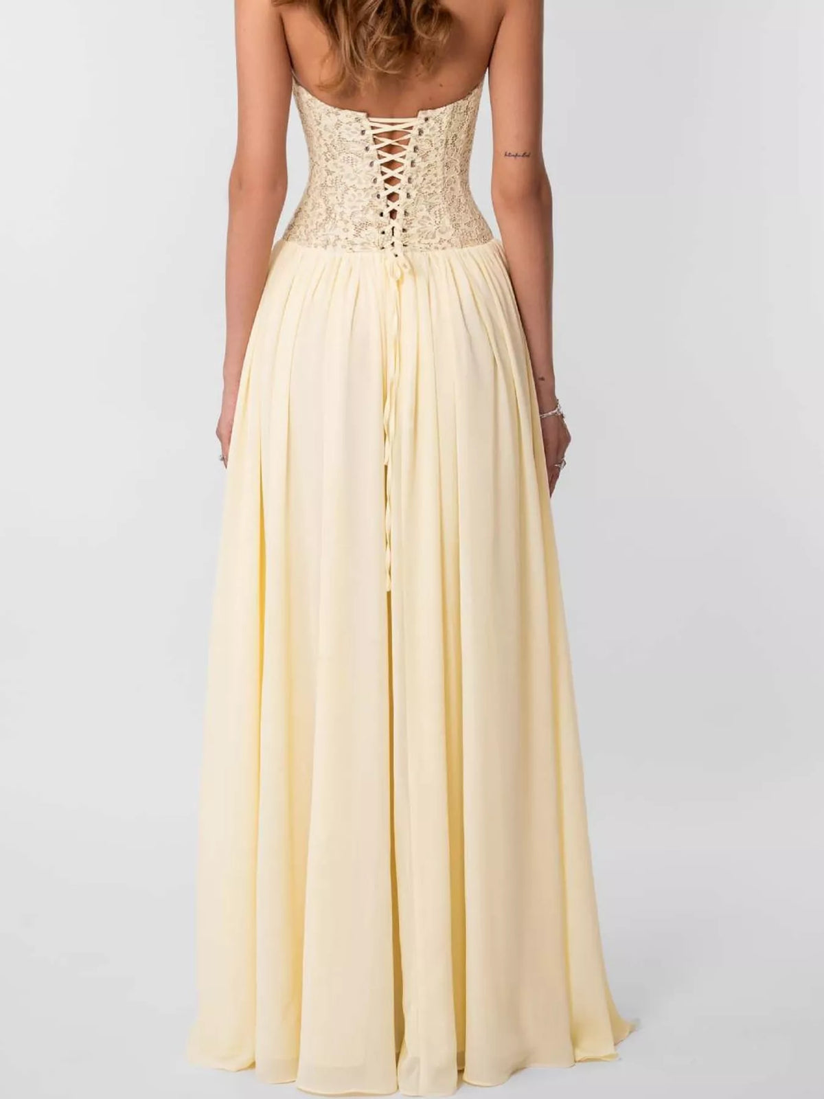 Lace Corset Halter Neck Maxi Dress