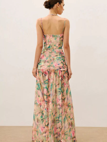 Sweetheart Neck Slit Maxi Dress