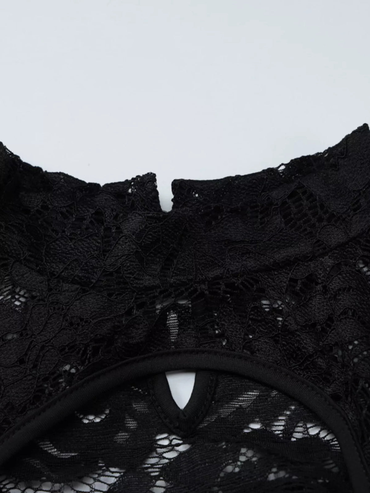 Lace Cut-out Long Sleeve Mini Dress