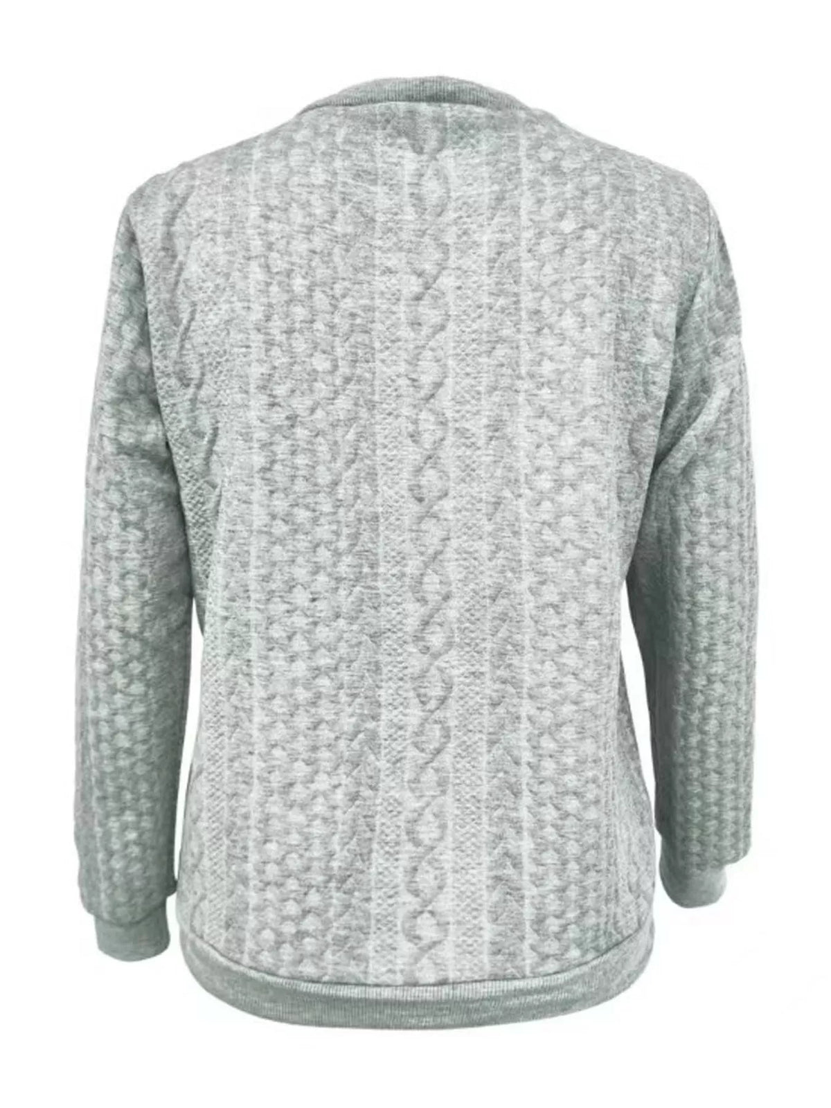 Full Size Quarter-Zip Cable Knit Sweatshirt Plus Size