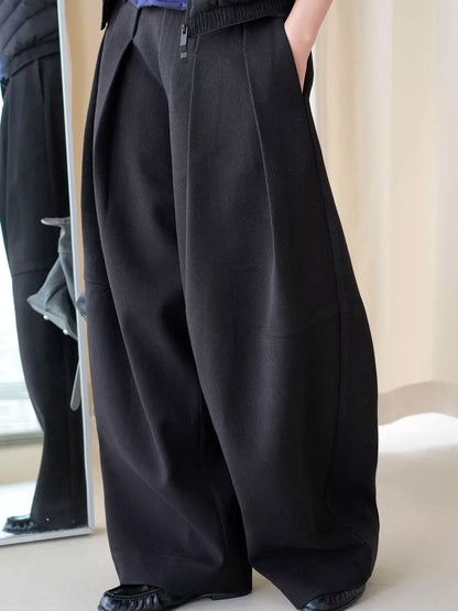 Pleated Wide-Leg Pants