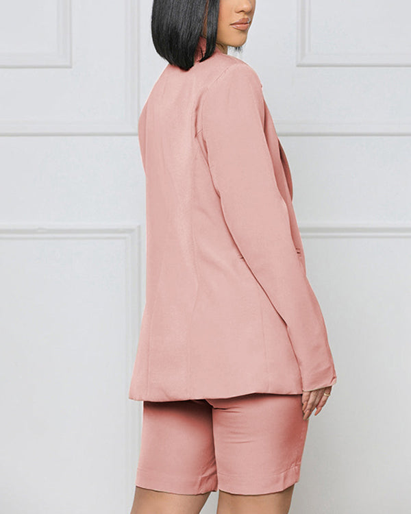 Clidress Leisure Suit Blazer and City Shorts 2 Pieces Set(15 Colors)
