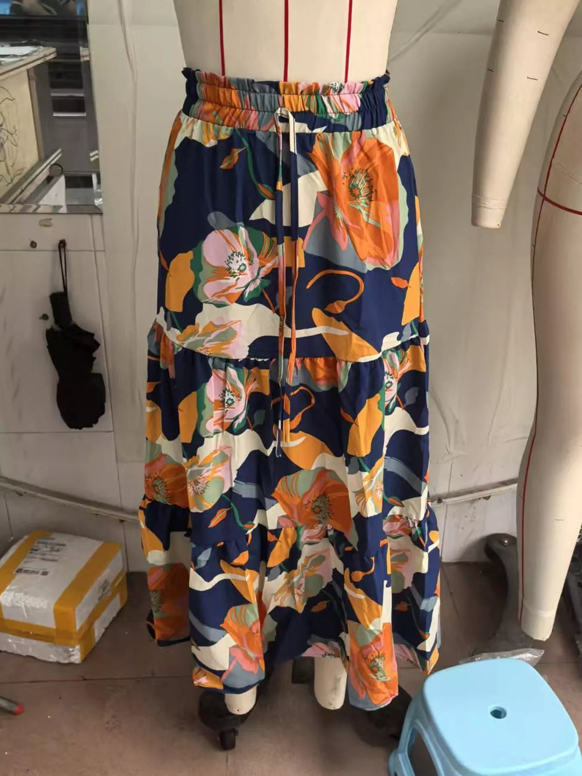 Tiered Midi Skirt