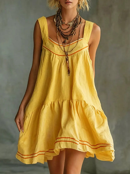 Full Size Sleeveless Tiered Mini Dress Plus Size