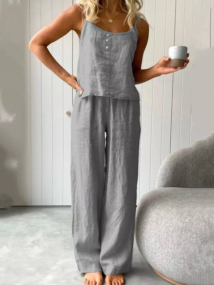 Scoop Neck Cami and Pants Set