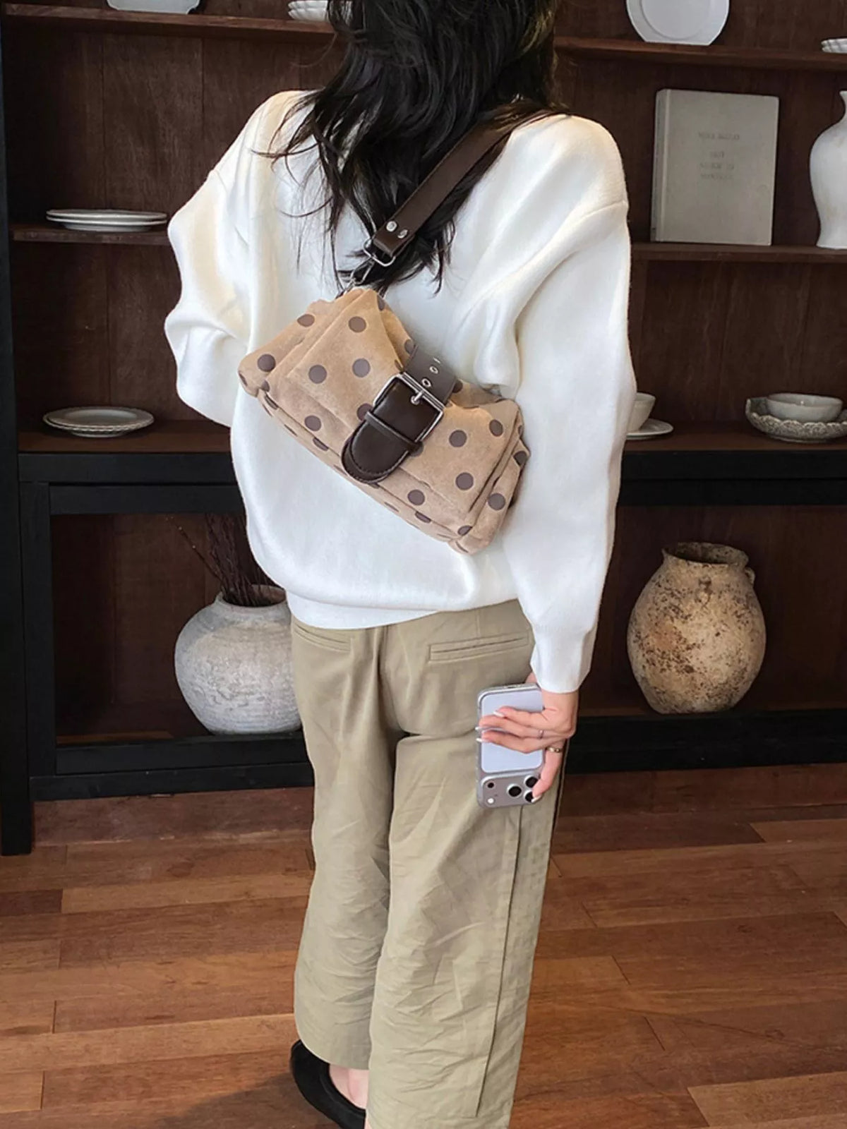 Vintage Polka Dot Shoulder Bag