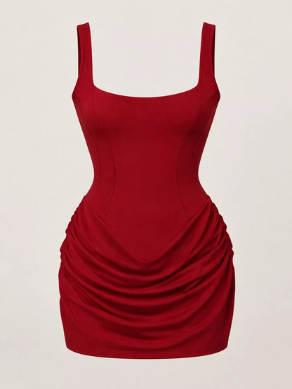Ruched Corset-Style Mini Dress