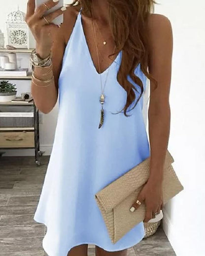 Clidress Chiffon V Neck Camisole Dress
