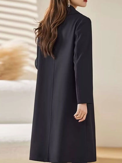 Plus Size Button Up Longline Coat
