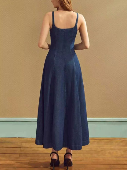 Women's Denim A-Line Dress | Diva USA Boutique