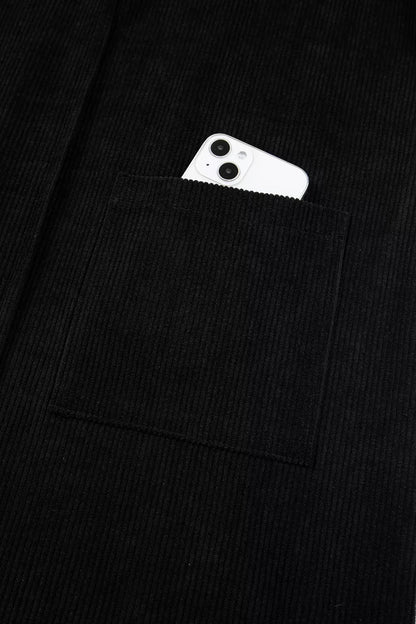 Corduroy Patch Pocket Sleeveless Mini Dress