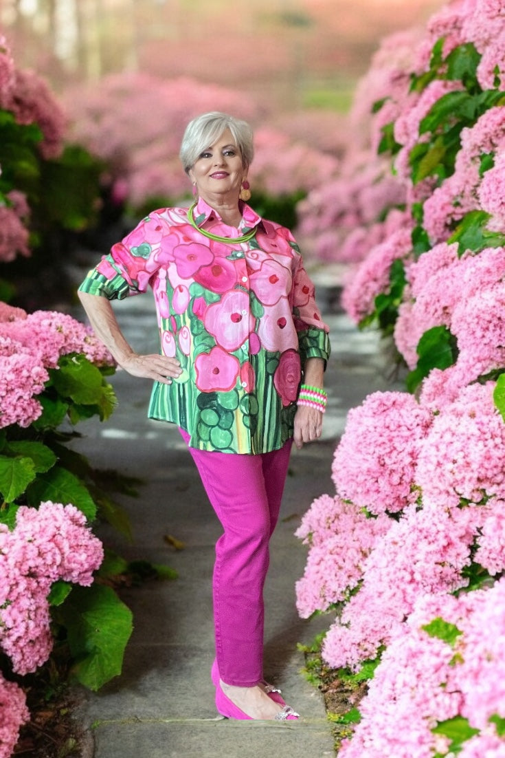 Women’s Vibrant Multicolor Floral Print Casual Shirt – Bright, Chic, and Striking