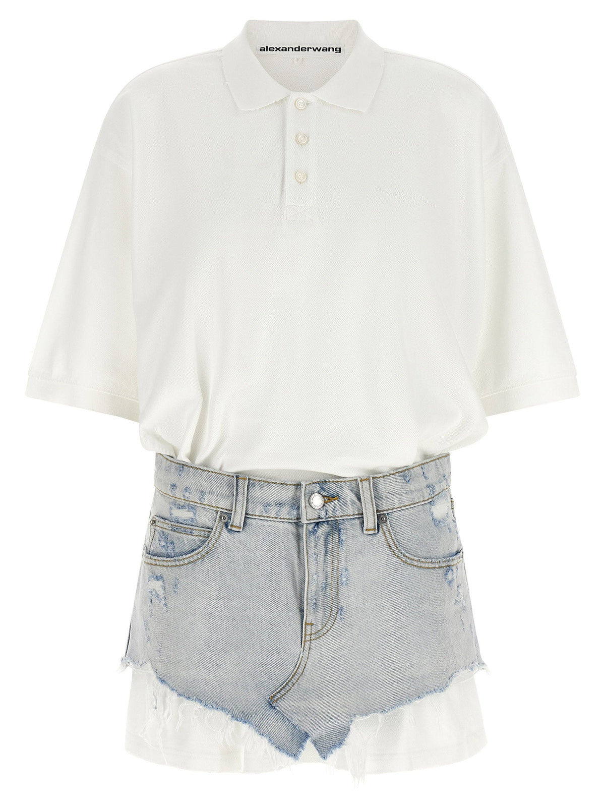 Alexander Wang Denim Skirt Polo Dress