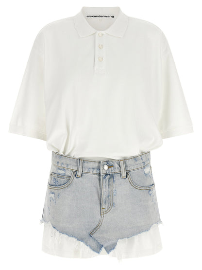 Alexander Wang Denim Skirt Polo Dress