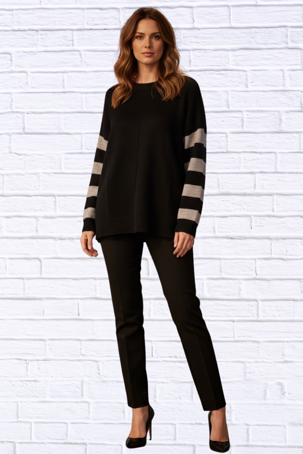 Ellis Black and Grey Sweater black and grey