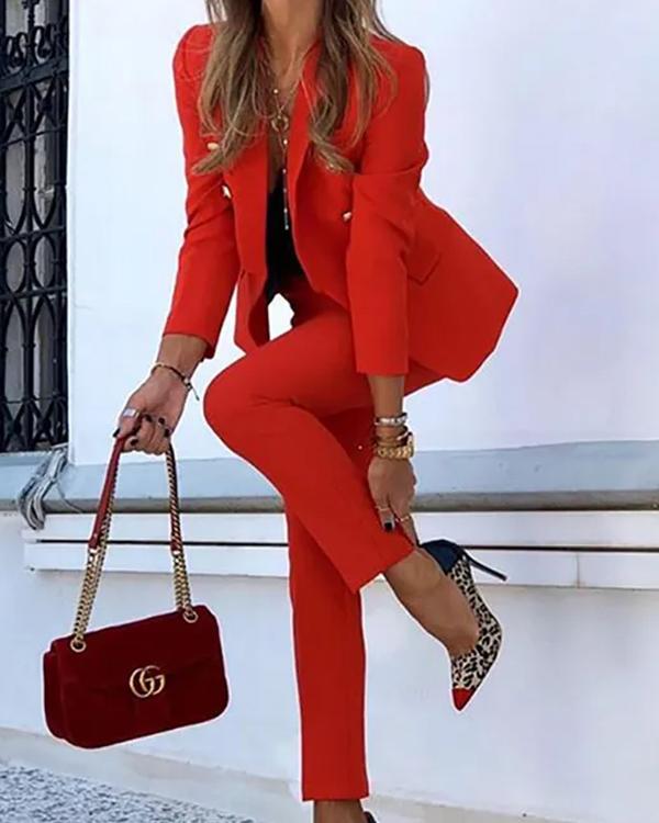 Clidress Double Breasted Suit Set
