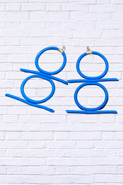 Light Weight Rubber Earrings Royal Blue