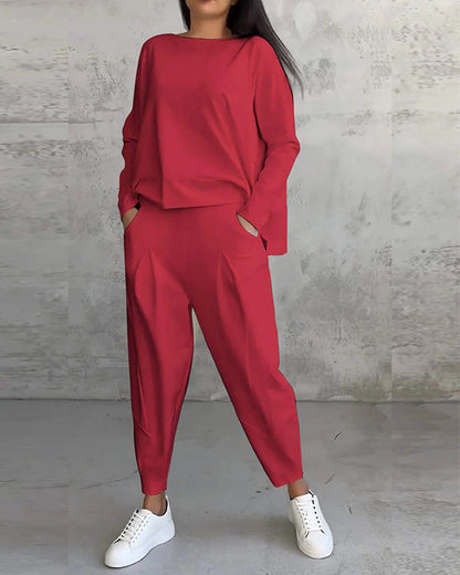 Clidress Suit Stlye T-shirt & Pencil Pant 2 Piece Set