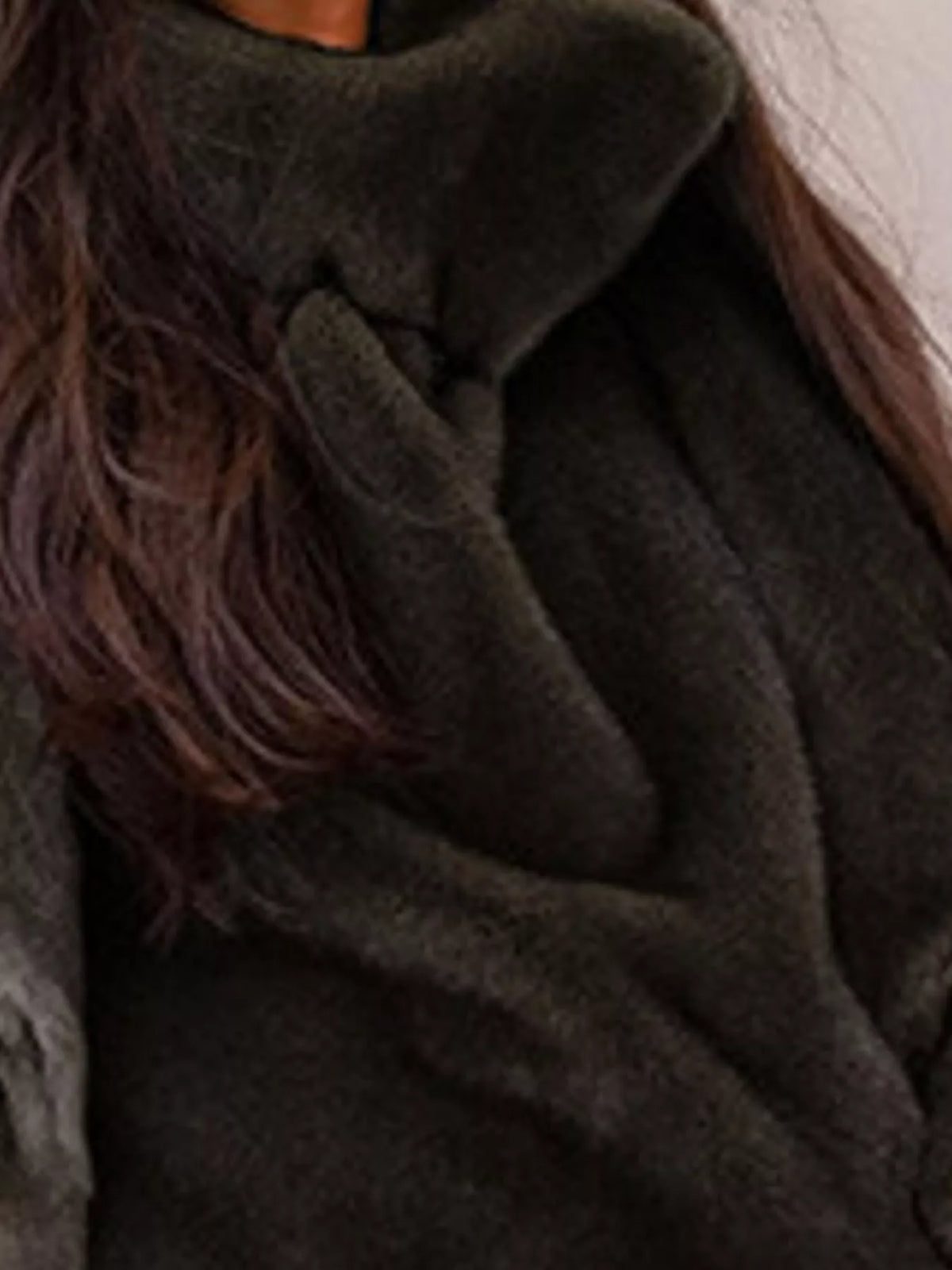 Plush Turtleneck Sleeveless Vest Coat