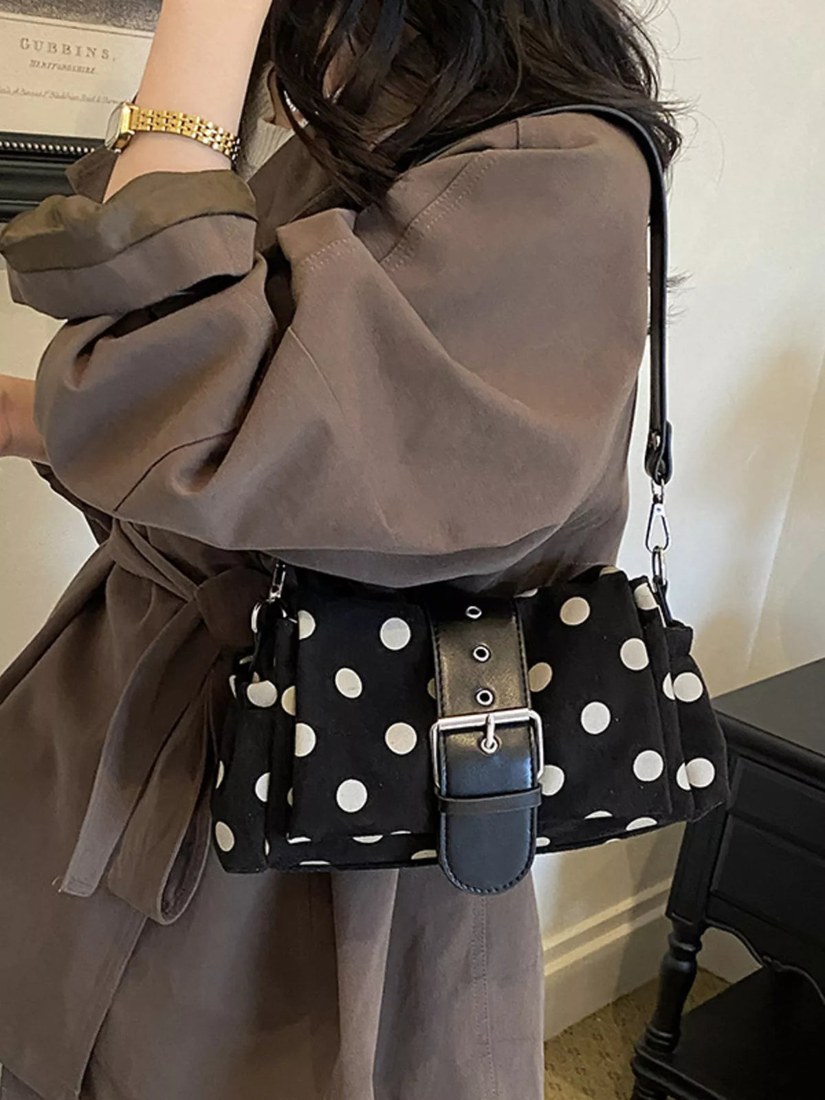 Vintage Polka Dot Shoulder Bag