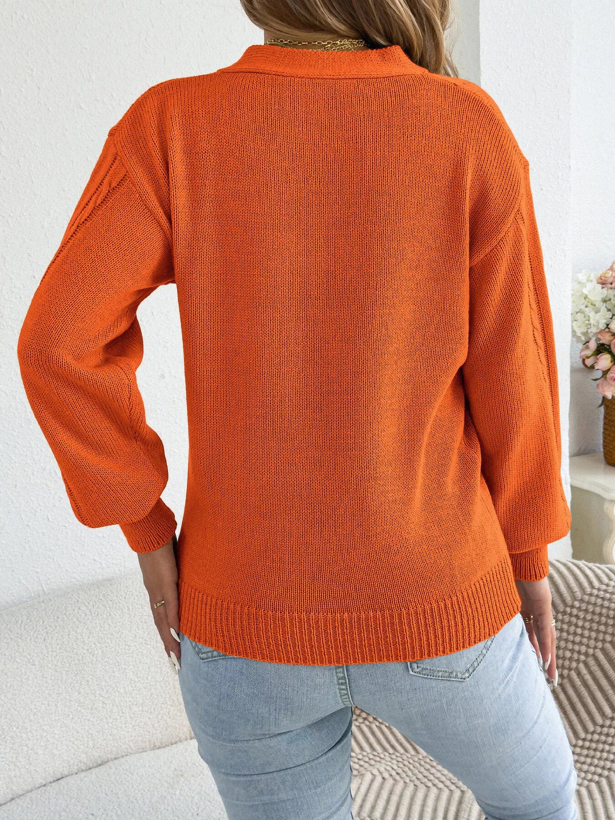 Cut-Out Cable Knit Sweater